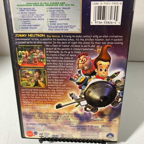 Jimmy Neutron Boy Genius DVD 2001 - Picture 2 of 3